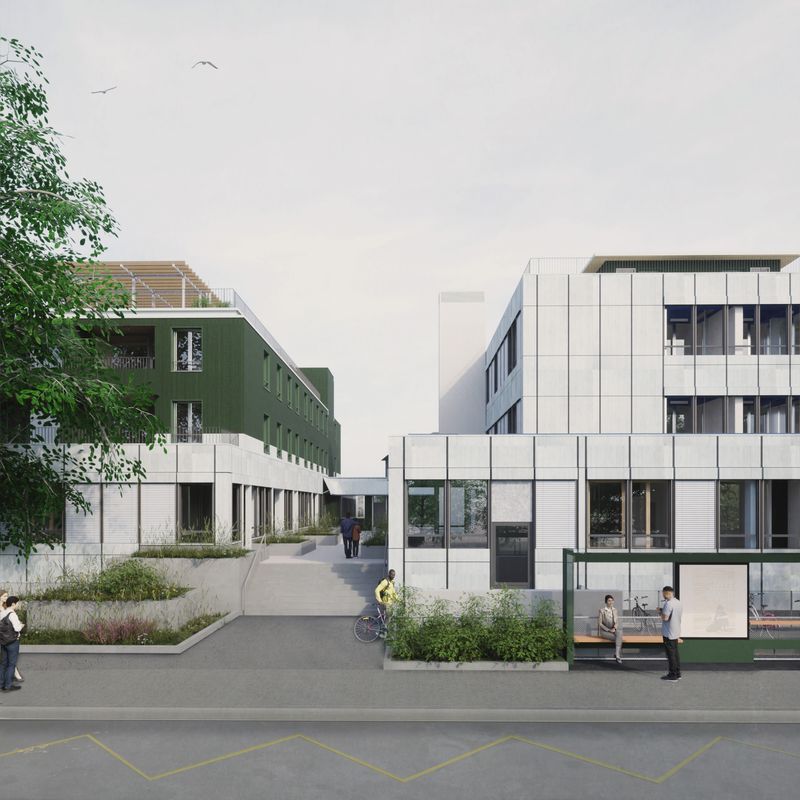 Wohncluster Grenzacherstrasse, Basel – Perspektive Grenzacherstrasse – Ackermann Architekt
